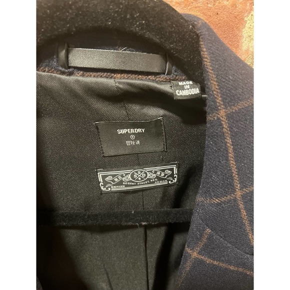 SUPERDRY Men’s Minimalist Preppy Wool Blend Coat XL - Picture 7 of 10